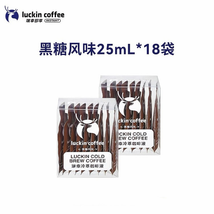 【瑞幸咖啡】0糖0脂冷萃咖啡液《黑糖风味》18袋* 25 毫升