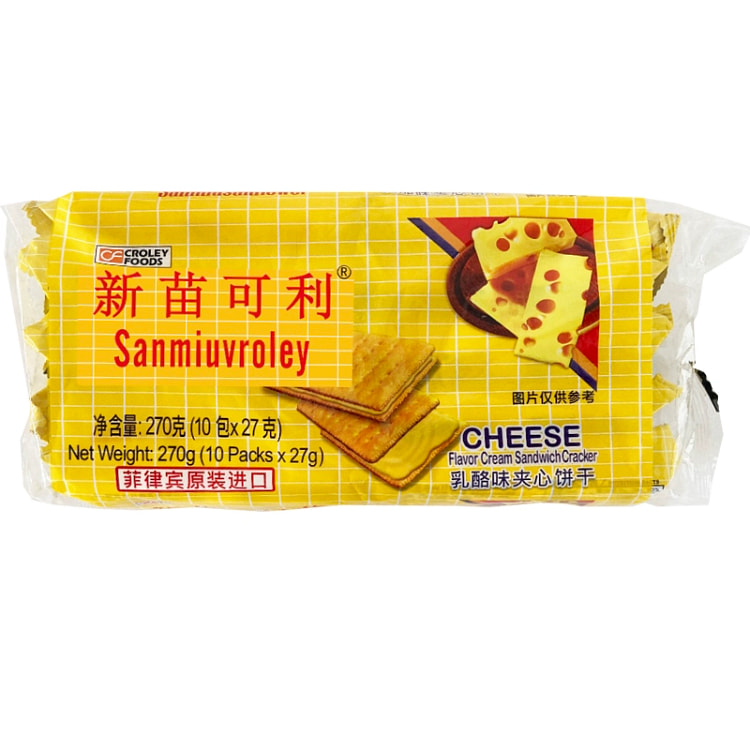 菲律宾进口新苗可利夹心奶酪味饼干270g