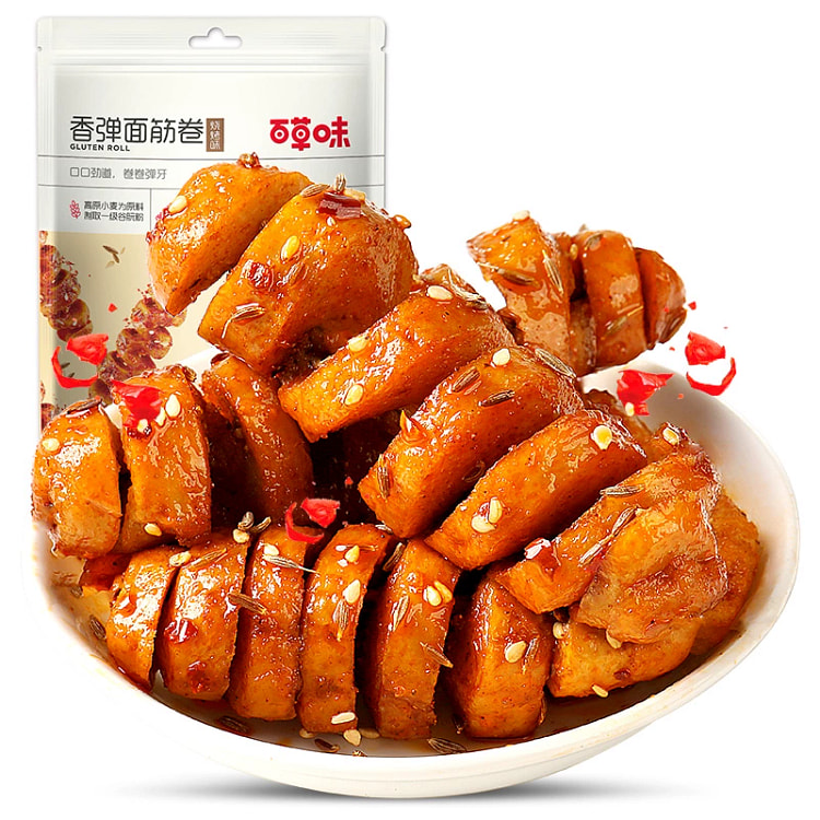 百草味 香弹面筋卷135g*1袋 烧烤豆干