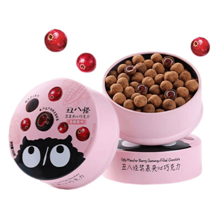 丑八怪 蔓越莓浆果夹心巧克力豆 纯可可脂 休闲零食 152 克