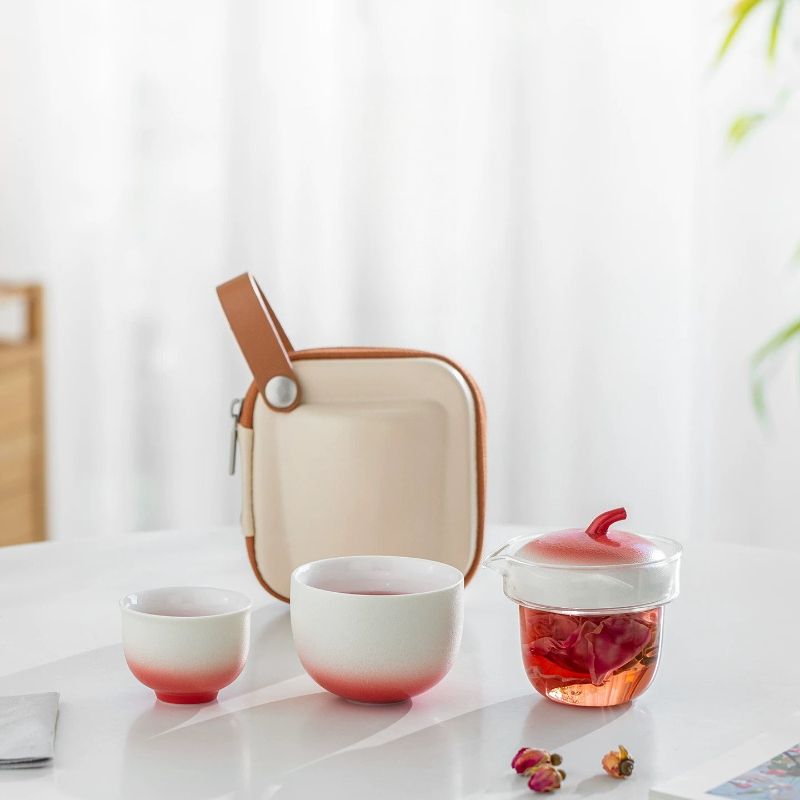 One Pot And Two Cups Of Portable Tea Set Brown375g 1 box - Weee!
