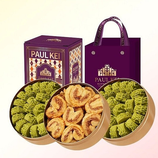 澳门葡记黄油小花曲奇抹茶味饼干蝴蝶酥糕组合 524 克