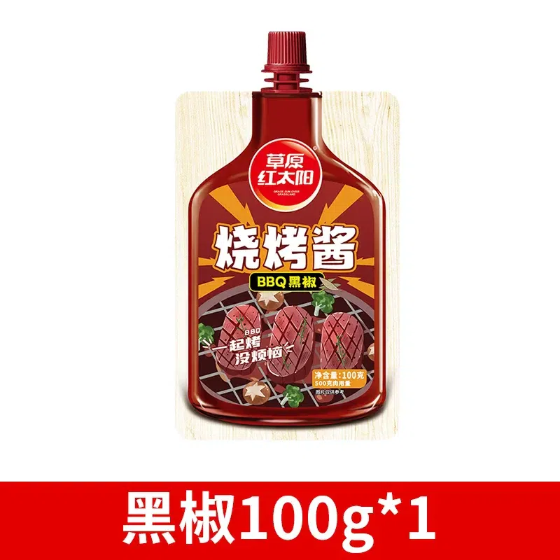 Prairie Red Sun BBQ Sauce Black Pepper Flavor 100g 100 g