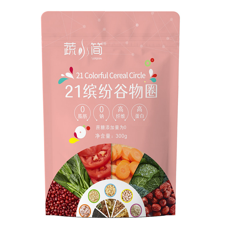 蔬小简 21谷物圈低脂粗粮即食早餐 300g*1袋