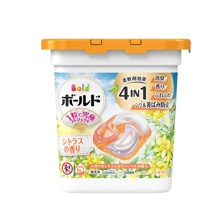日本 宝洁 洗衣凝珠 柔顺剂 4合1洗衣球11个/
