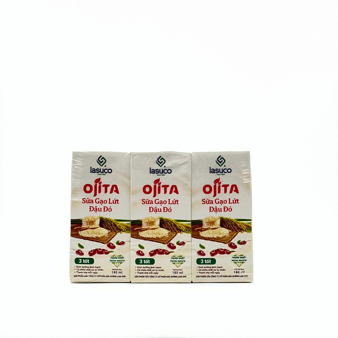 LASUCO BROWN RICE MILK RED BEAN PACK of 3 x 180 ML 1 pack