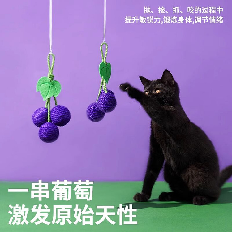 ZEZE 一串葡萄麻绳球玩具