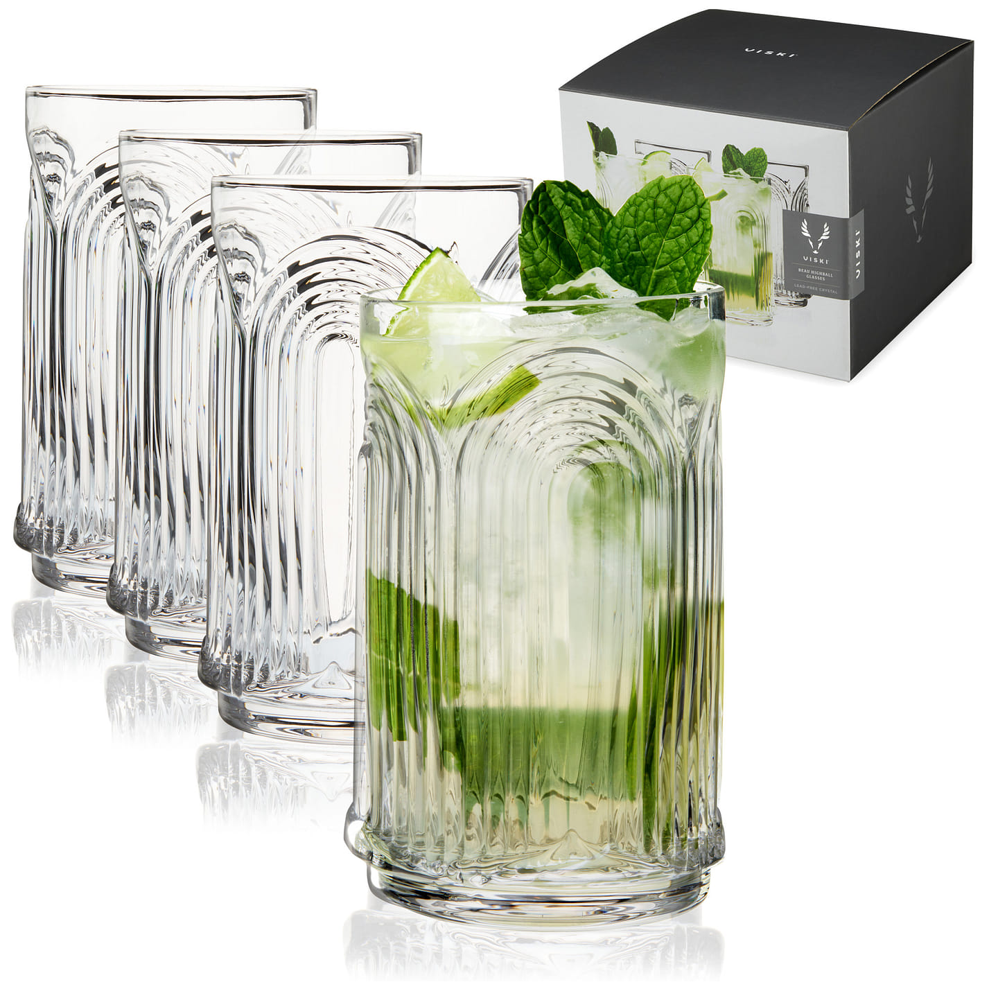 Beau Highball Glasses by Viski (set of 4) 4 each