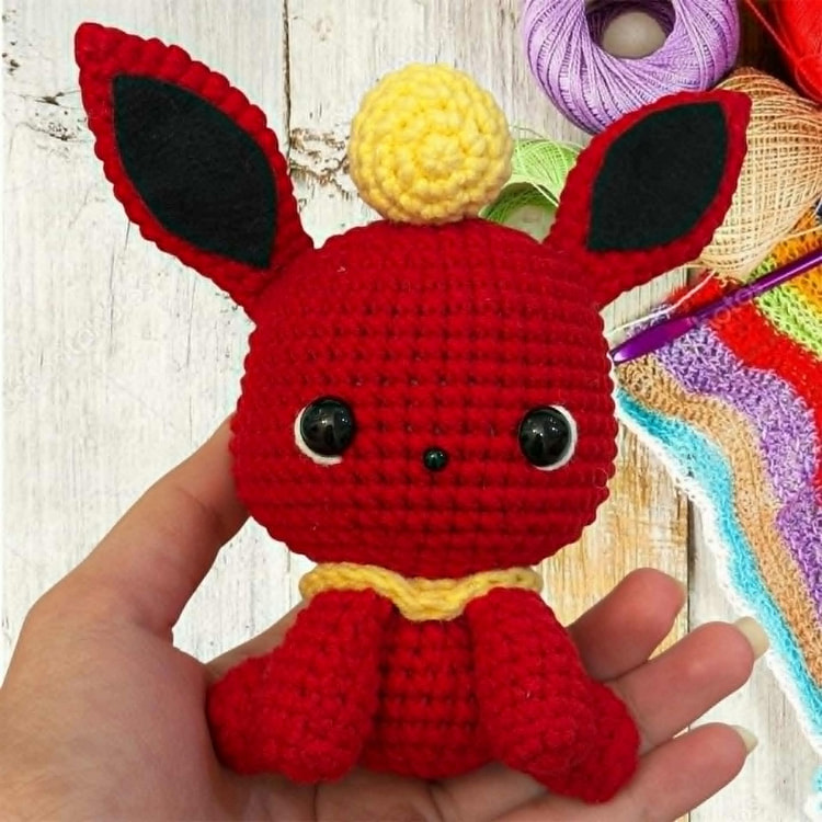 手作りポケモン フレアオンかぎ針編みあみぐるみギフト 1 count