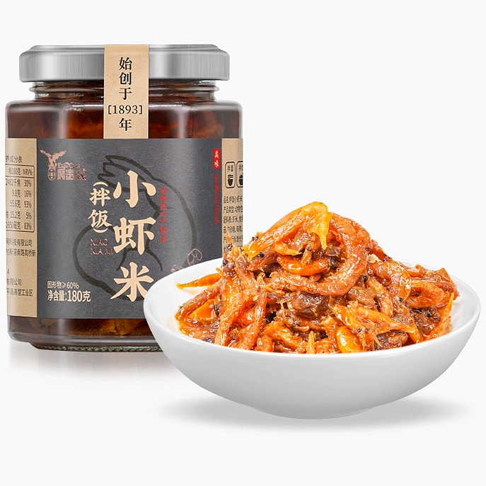 鹰金钱小虾米拌饭酱 虾米酱拌饭拌面酱下饭菜鲜香罐头180g*1瓶