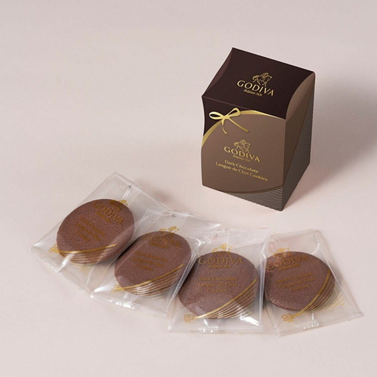 Godiva Dark Chocolate Langue de Chat Cookies 4 pieces