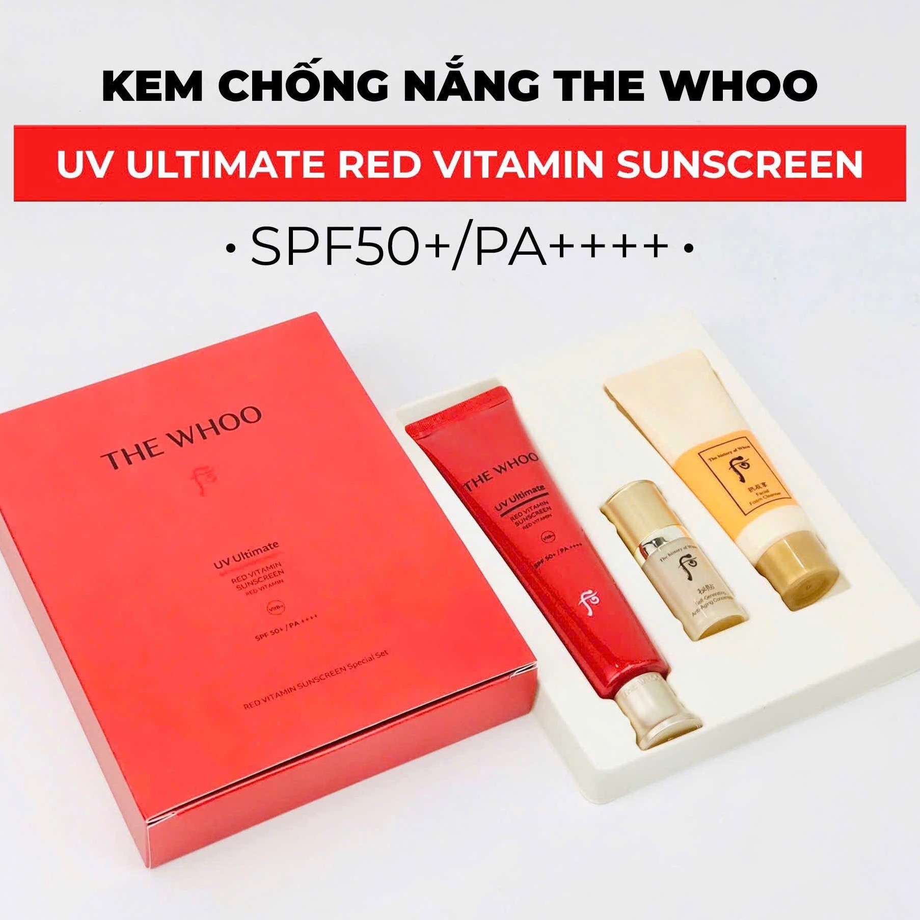 Get The Whoo UV Ultimate Sunscreen SPF50+PA++++ Set 1 box