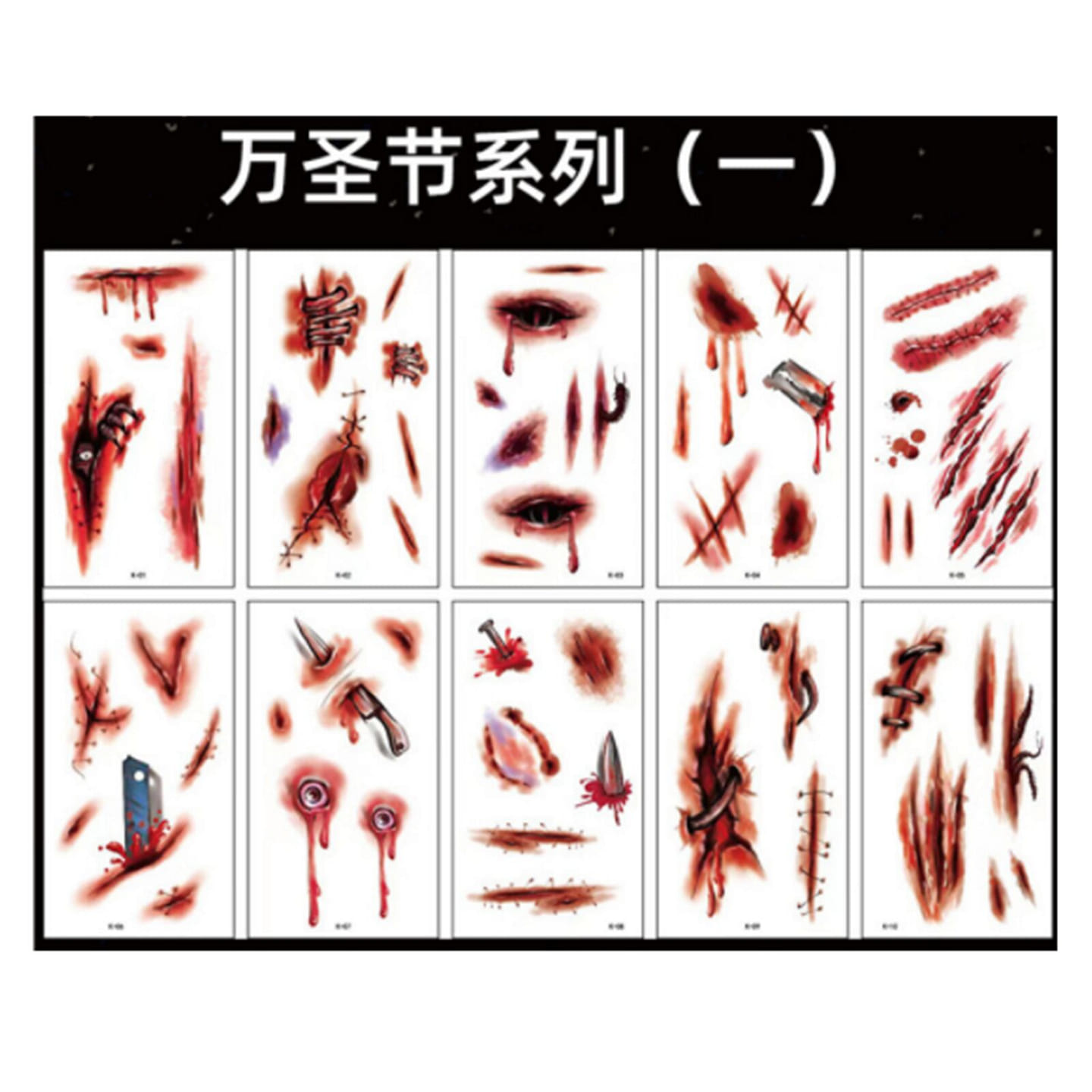 Halloween Tattoo Stickers 10pcs 1 count