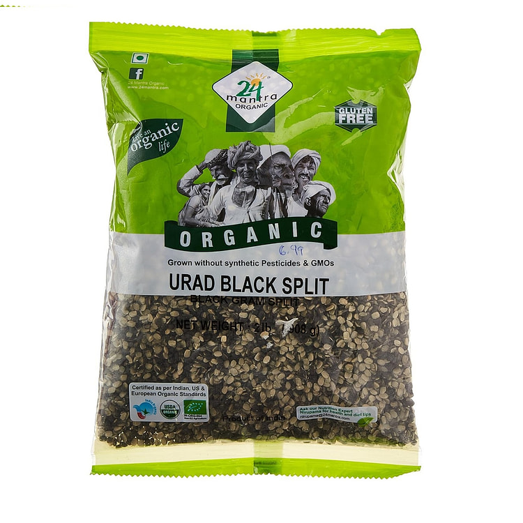 24 Mantra Organic Urad Black Split 4lb 1 pack