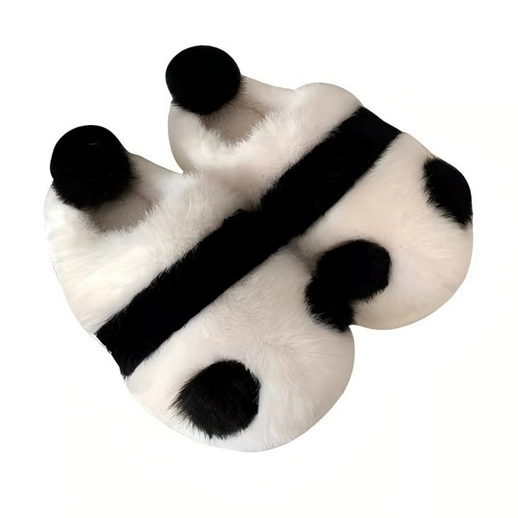 细细条006熊猫背影包头棉拖 白+黑 36/37 1 份