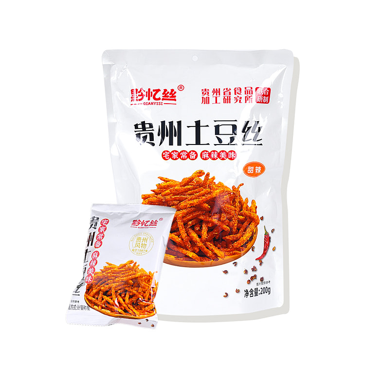 黔忆丝 甜辣土豆丝原切土豆香脆零食 200g*1袋