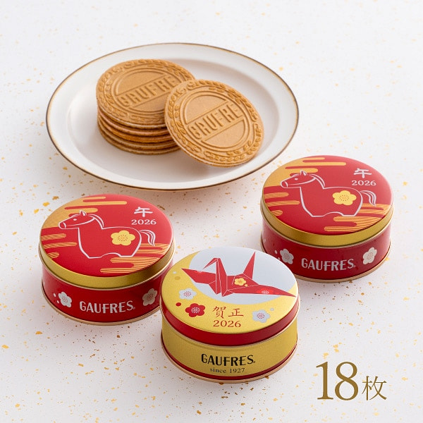 神户风月堂 马年 迷你罐 夹心饼干 18枚 1 份