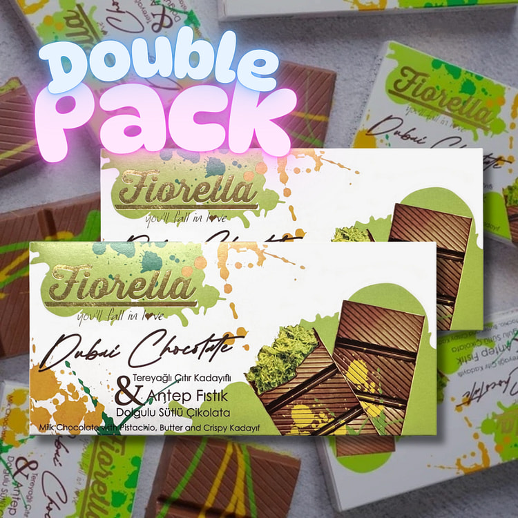 Fiorella Dubai Chocolate Bar 200g (7.05 oz) 2-PACK