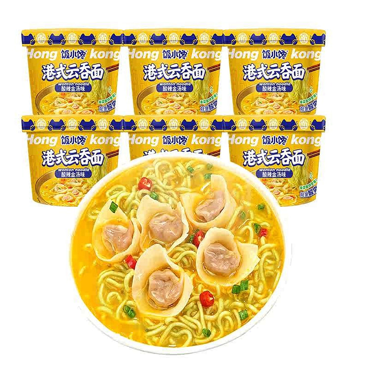 饭小馋 港式云吞面 酸辣金汤味 150g*6桶