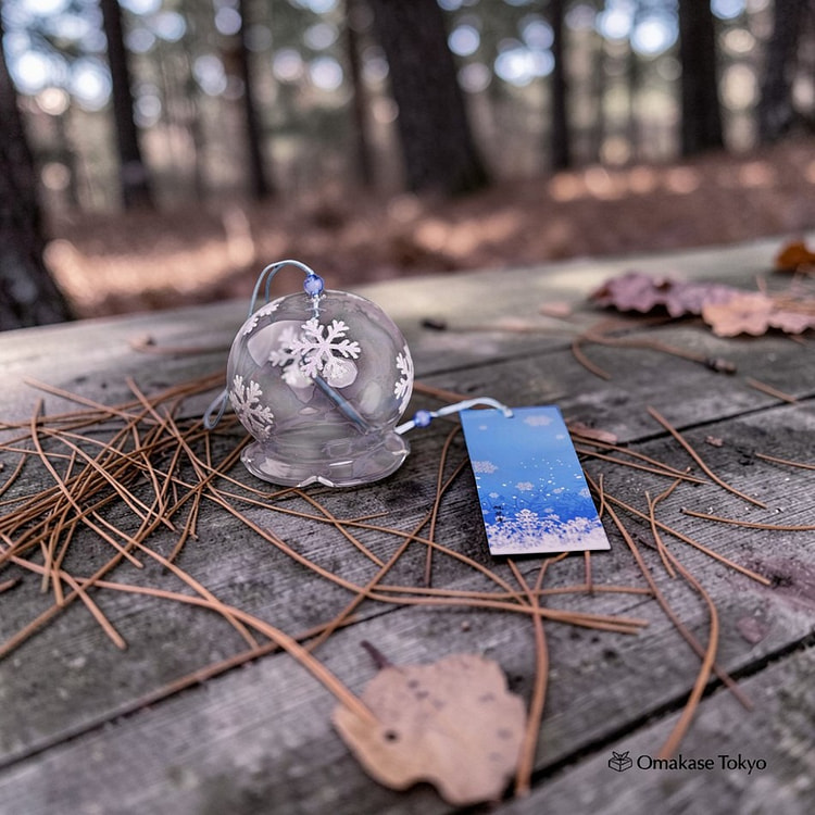 Japanese Glass Wind Chime-Lace Snowflakes
