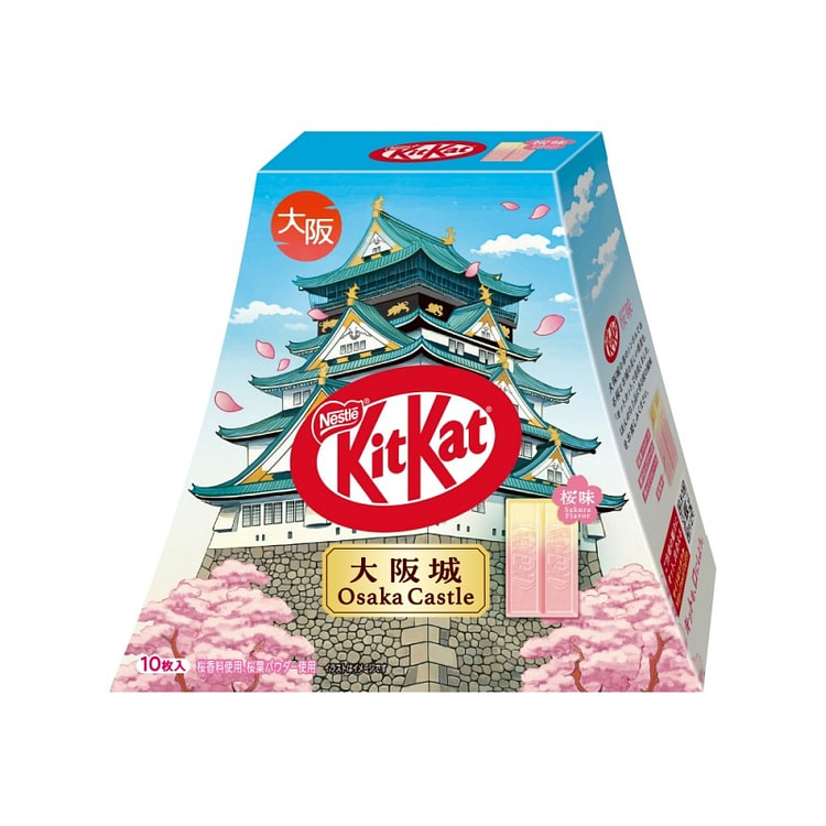 KitKat 樱花味威化饼 大阪城包装 10枚