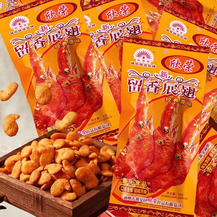留香展翅酥脆膨化休闲零食18克*6包 108 克