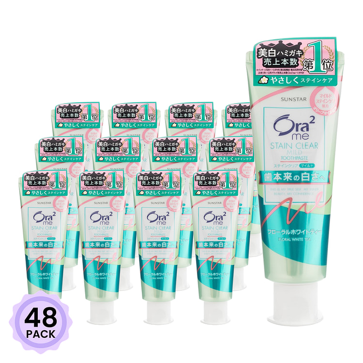 Kem Đánh Răng Sunstar Ora2 Me Stain Clear, Hương Trà Hoa Trắng Bạc Hà 125 g