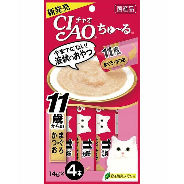 Inaba Tuna Bonito Cat Sticks for Senior Cats 14g*4 1 each
