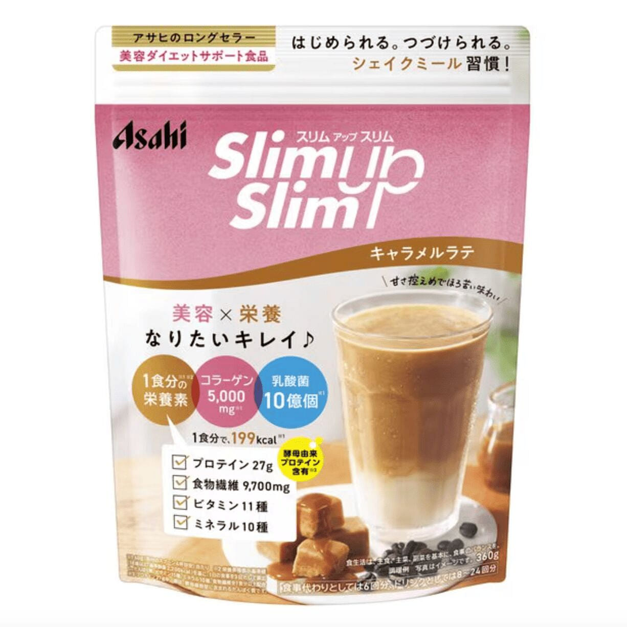 ASAHI Slim Up Shake Caramel Latte Flavor 313 g