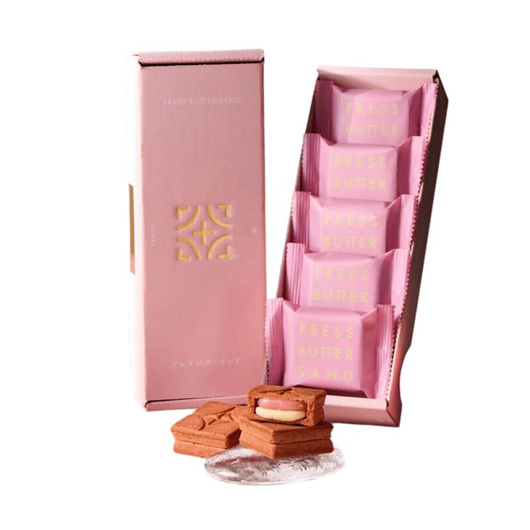 人气网红 桃子奶油夹心黄油饼干5枚装