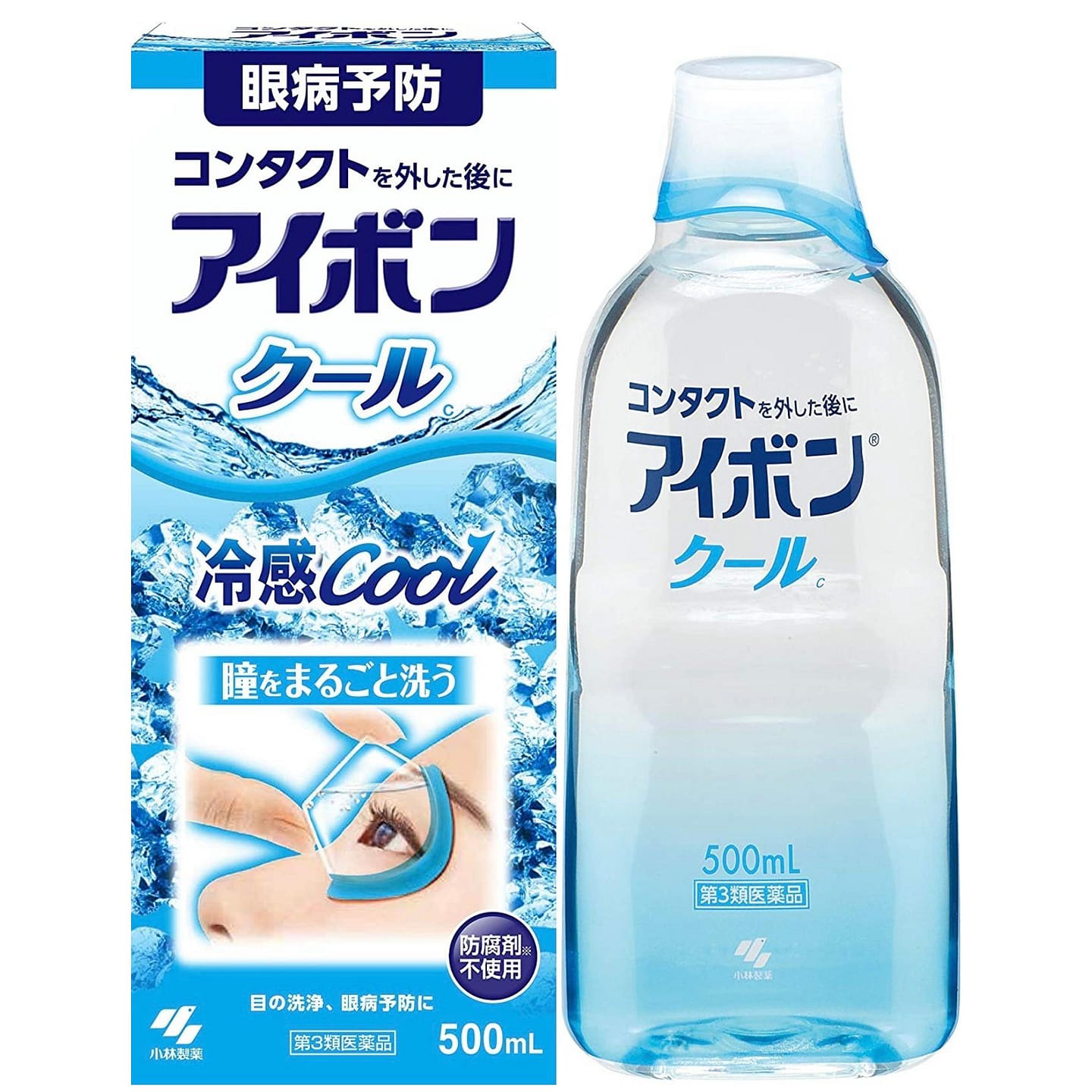 Kobayashi Eyebon Medical Eye Wash Liquid Cool 500ml 1 each