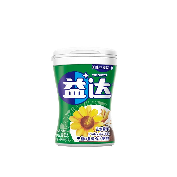 益达 无糖口香糖清新口气糖果草本精华味 56g*1 56 克