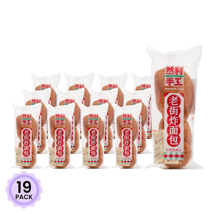 然利 老街炸面包 红豆味 单根入 100 克*19 包