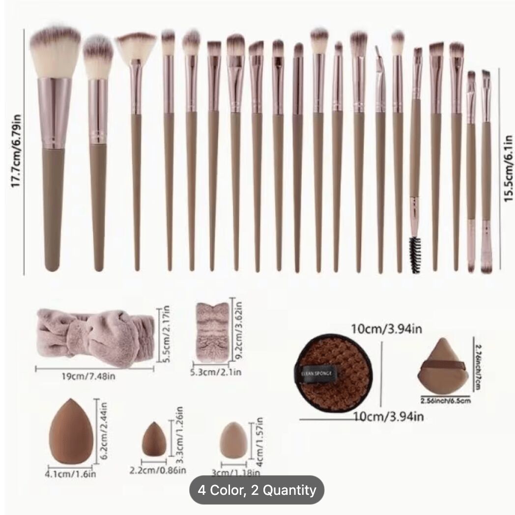 40/56pcs Complete Makeup Brush & Beauty Tool Combo 1 case - Weee!