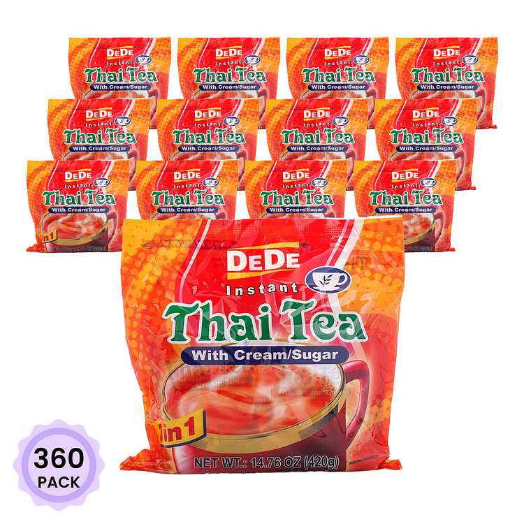 DeDe 3 in 1 Instant Thai Tea Mix 1.23 oz*360 pack