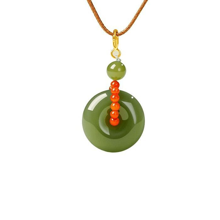 宫里上新 和田玉平安扣吊坠 平安纳福38*19mm 1 盒