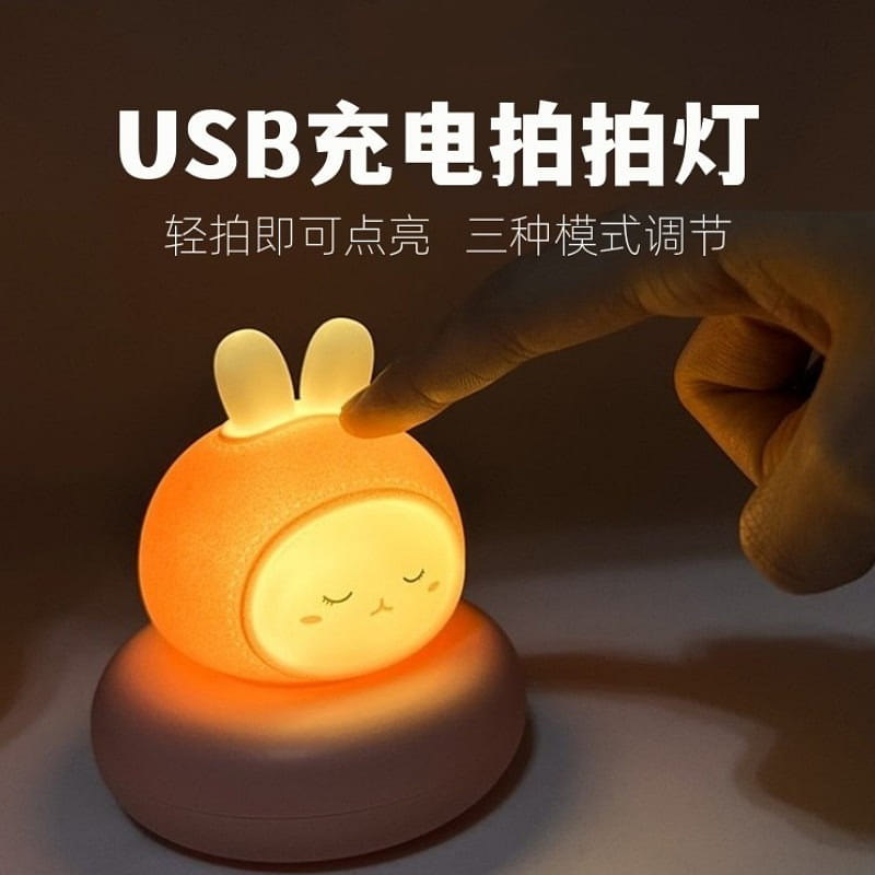 USB Cute Pet With Sleep Night Light Rabbit White Light 1 each