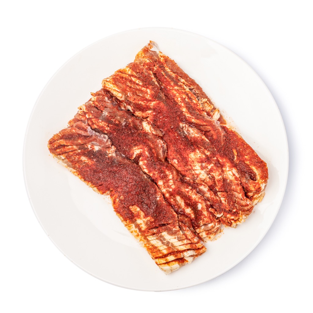 Wecom Korean Style Marinated Tenderizeo Pork Jowl, Frozen 1.5 ปอนด์