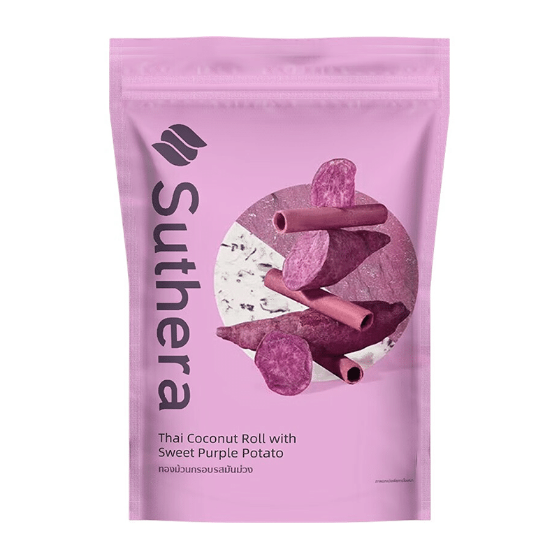 Suthera Thai Coconut Roll Purple Potato Flavor 70 g
