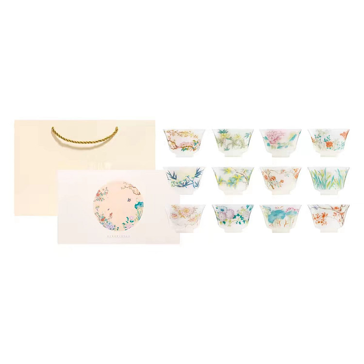 December Flower Pattern Cup  Four Seasons Set Gift 1 each