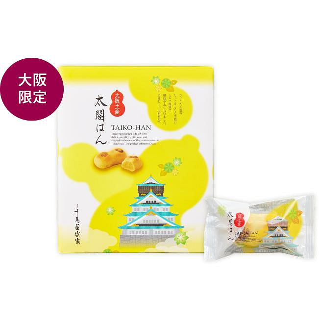 千鸟屋宗家 大阪限定 太鼓点心 4枚 牛奶红薯馅