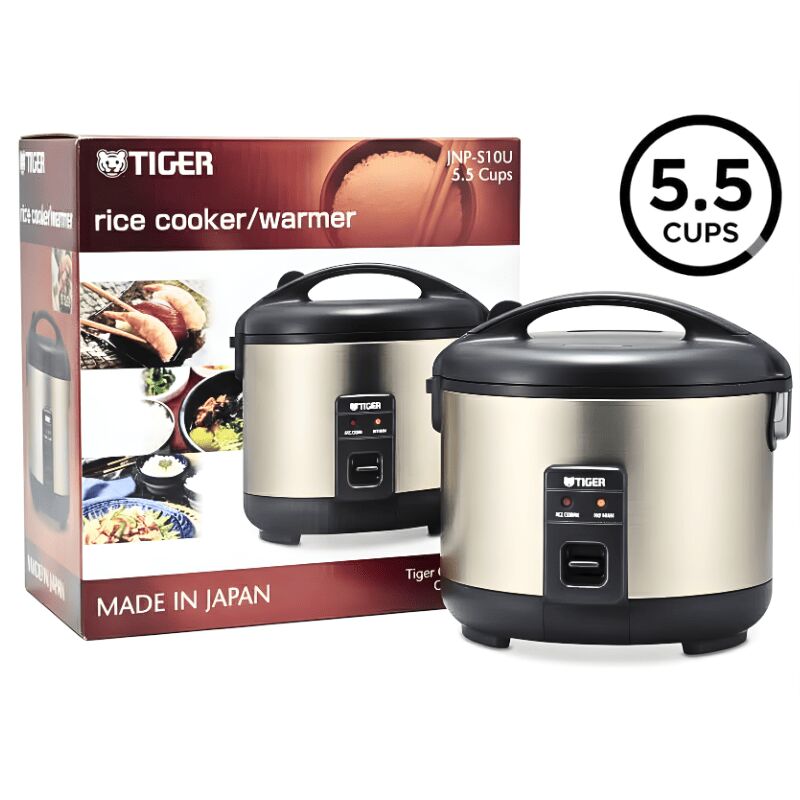 Tiger JNP-S18U-HU 10-Cup (Uncooked) Rice Cooker and Warmer, Stainl