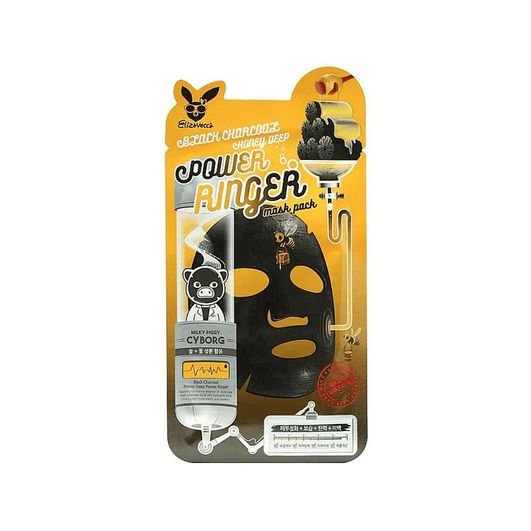Elizavecca Charcoal Honey Deep Power Ringer Mask1p 1 each