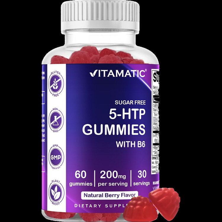 Sugar Free 5-HTP 200mg with B6 - 60 Gummies
