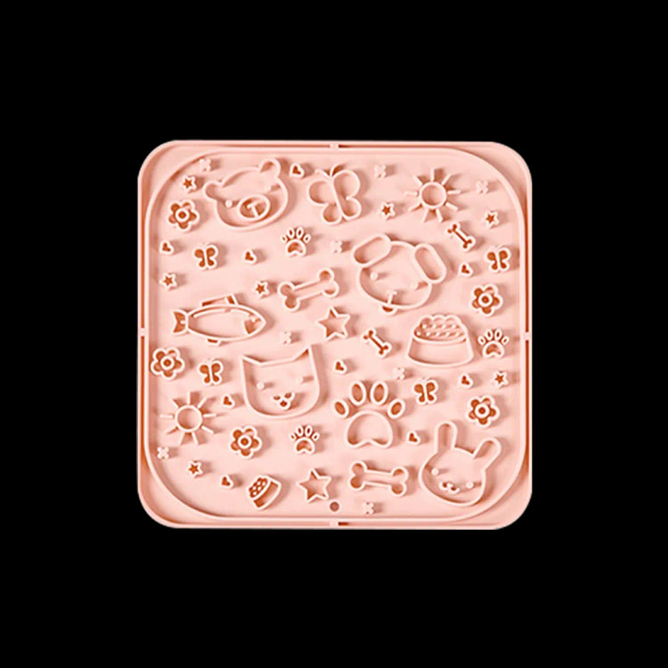 SECCHIC New Pet Silicone Slow Food Mat Peach Pink