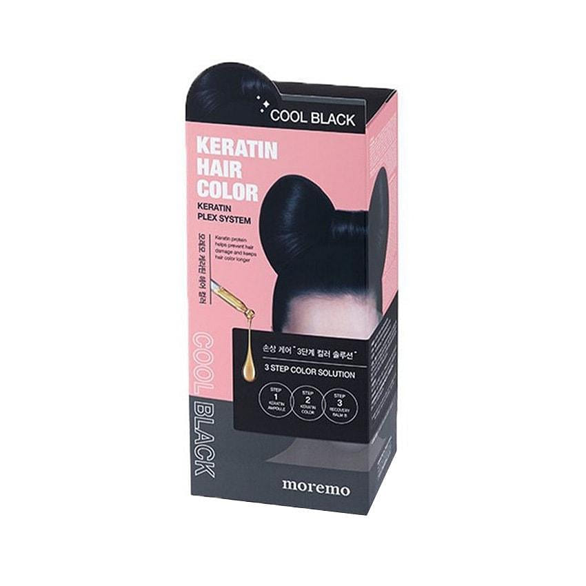 Moremo Keratin Hair Color # 1CB Cool Black 1 box