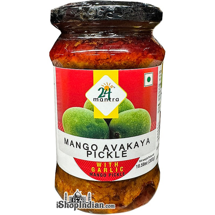 24 Mantra Mango Avakaya Pickle with Garlic 10.58oz