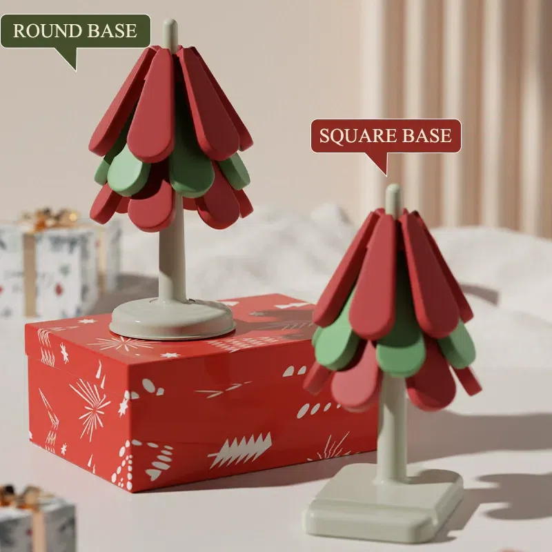 Casserole heat cushion Christmas tree shape round bottom 1 count