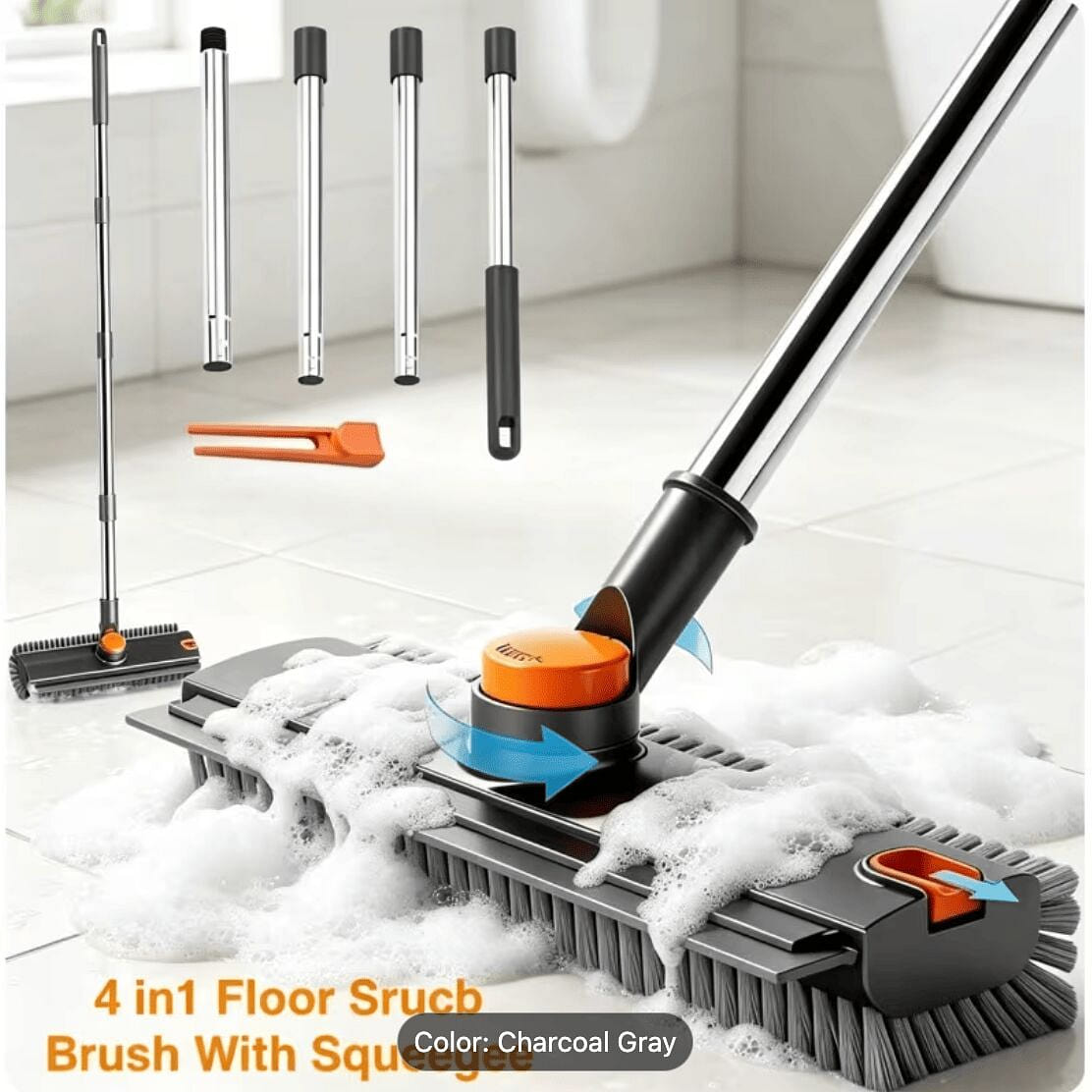 4-in-1 Double-Sided Floor Scrub Brush, Detachable 1 box