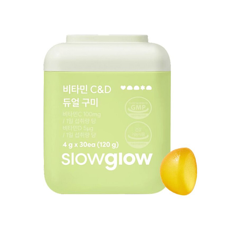 Slowglow Vitamin C&D Gummies Green Edition 4g*30 1 bottle